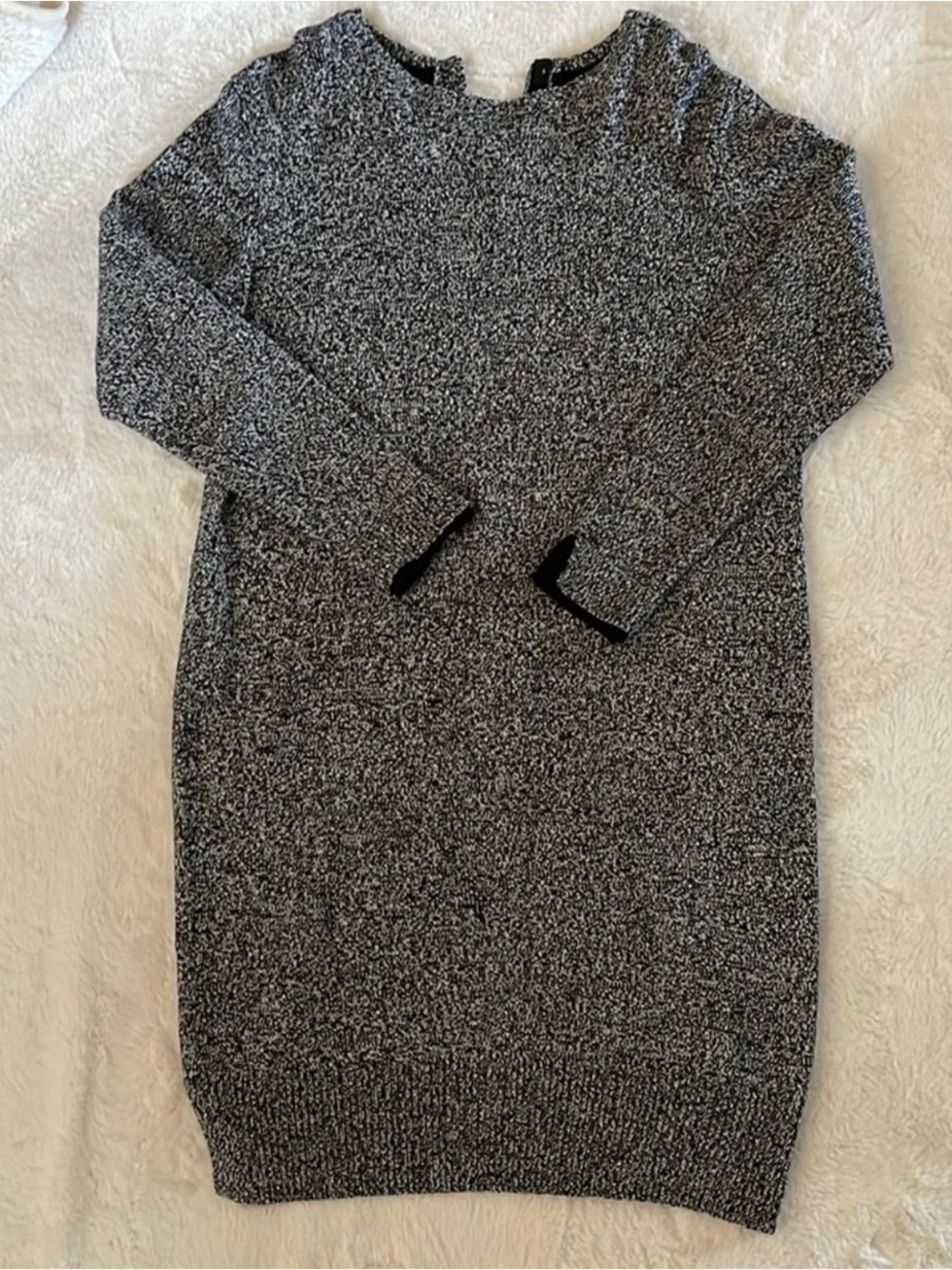 Roots Marled Black & White Knit Sweater Dress